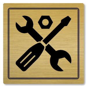 Technická místnost, 148x148mm, zlatá, Utah